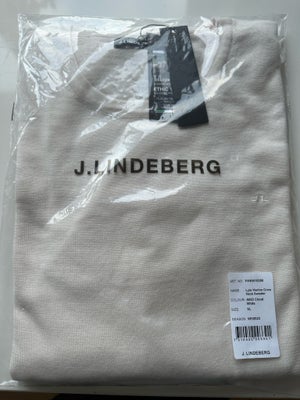 T-shirt, J. Lindeberg, str. 44, Lys, Strik, Ubrugt, XL- købt i forkert størrelse, nypris 999kr, BYD
