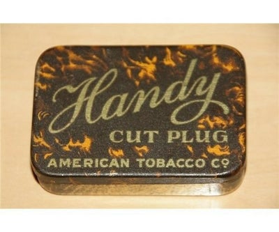 Dåser, Tobaksdåse, Handy Cut Plug fra American Tobacco Co. i pæn stand