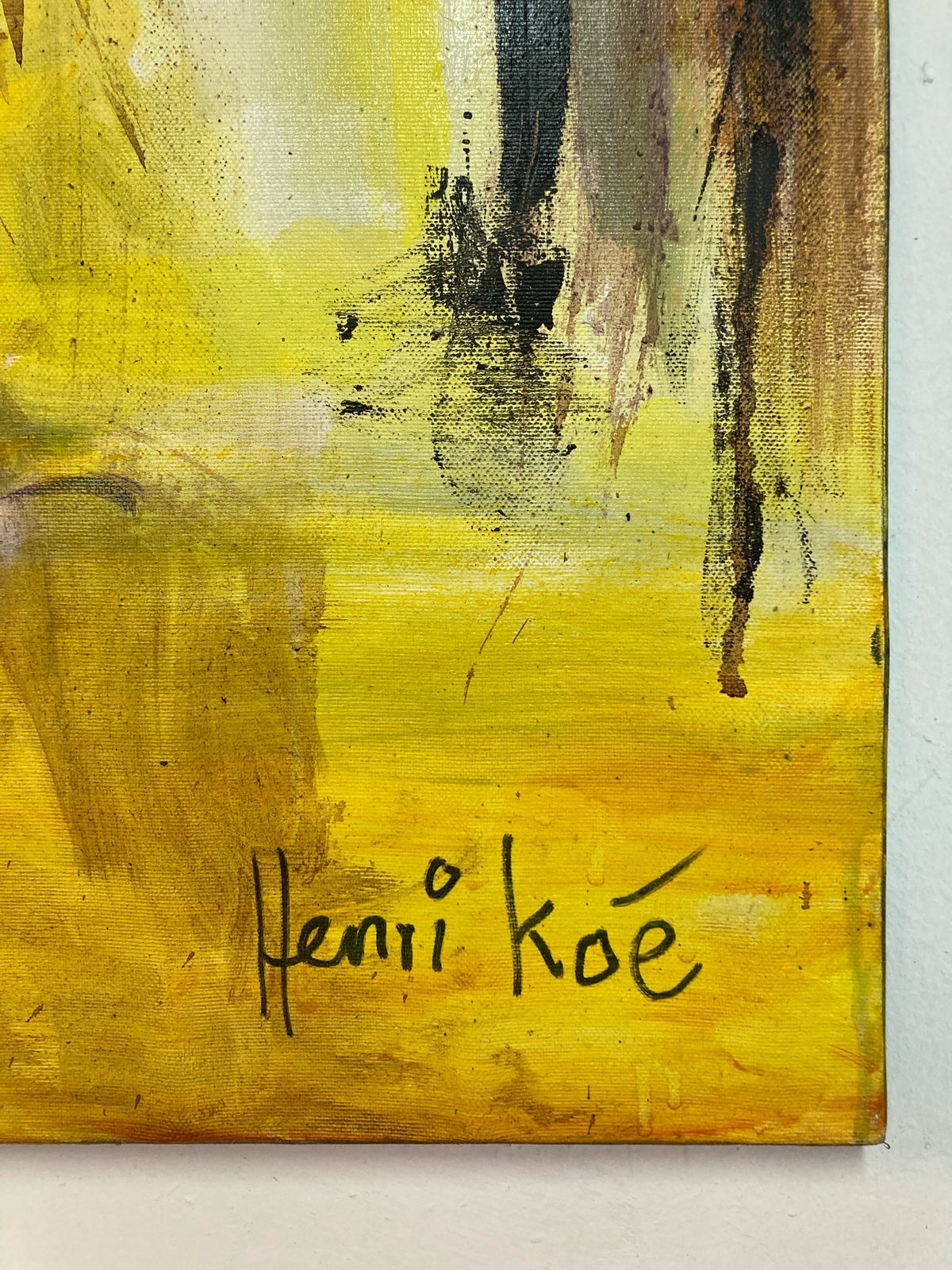 Akrylmaleri, Henri Koé, b: 100 cm h: 120 cm