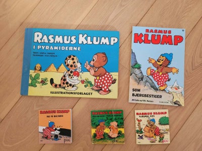 Rasmus klump, 5 bøger ialt 40 kr, 4 velholdte brugte bøger om Rasmus Klump, samt 1 der har flere bru