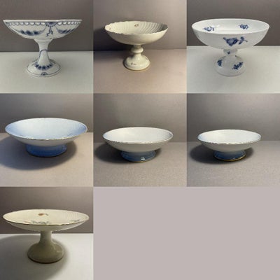 Porcelæn, 7 opsatser - Empire, Måge, Kaktus, Luna, Blå Blom, Royal Copenhagen og BG, 1: Empire stel 