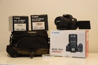 Canon, 700d + 10-18 / 18-55 / 55-250 IS STM + taske,