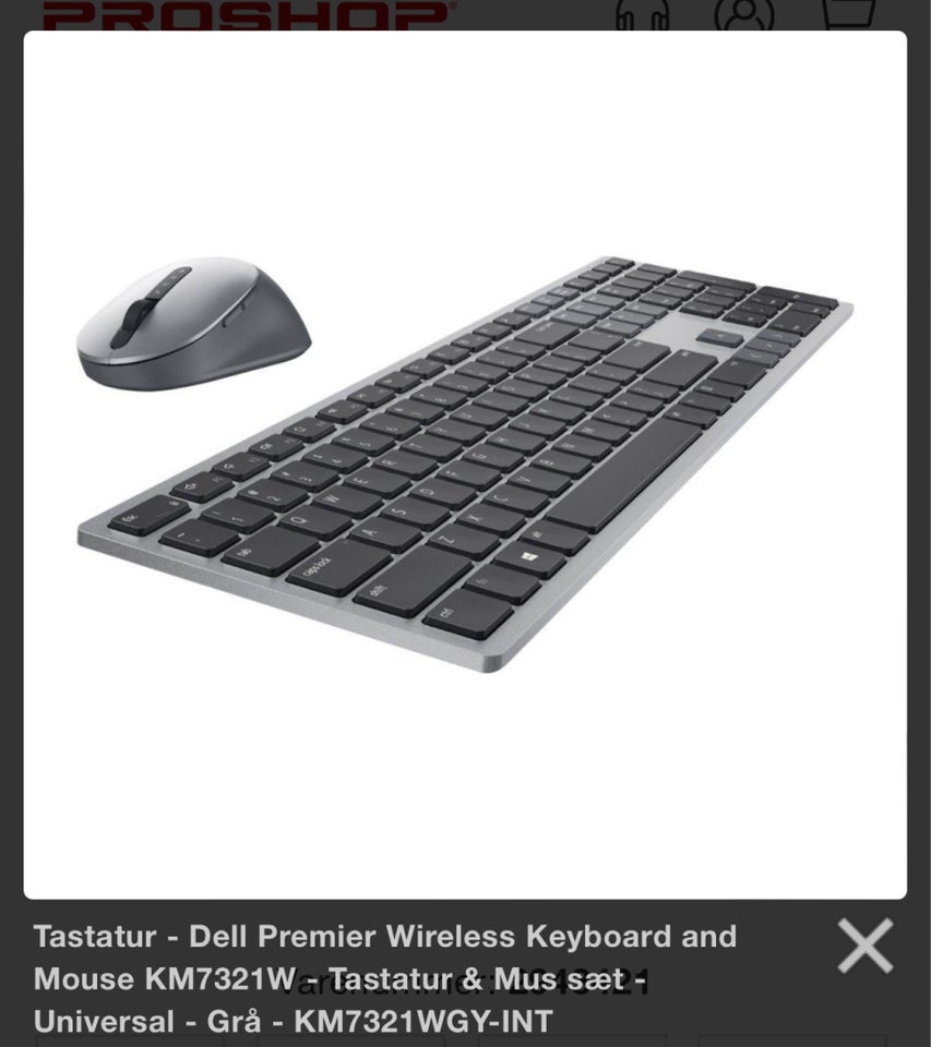 Tastatur, trådløs, Dell
