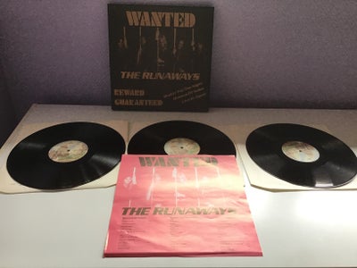 LP, The Runaways, Wanted  År 1977, Pop, Gaveide : Ældre Retro Samlinger Samleobjekter 3 LP -Plader B