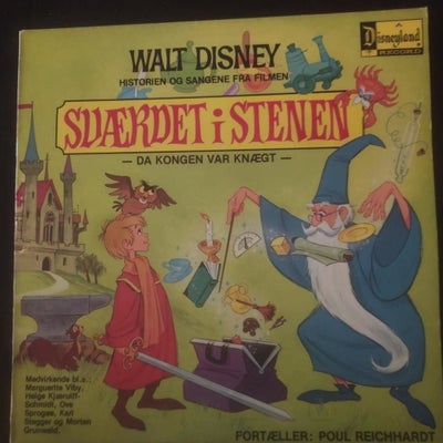 LP, Disney, Sværdet i stenen 1976, Børne-LP, Disneyland records. 2466115 - Sværdet i stenen
Pladen h