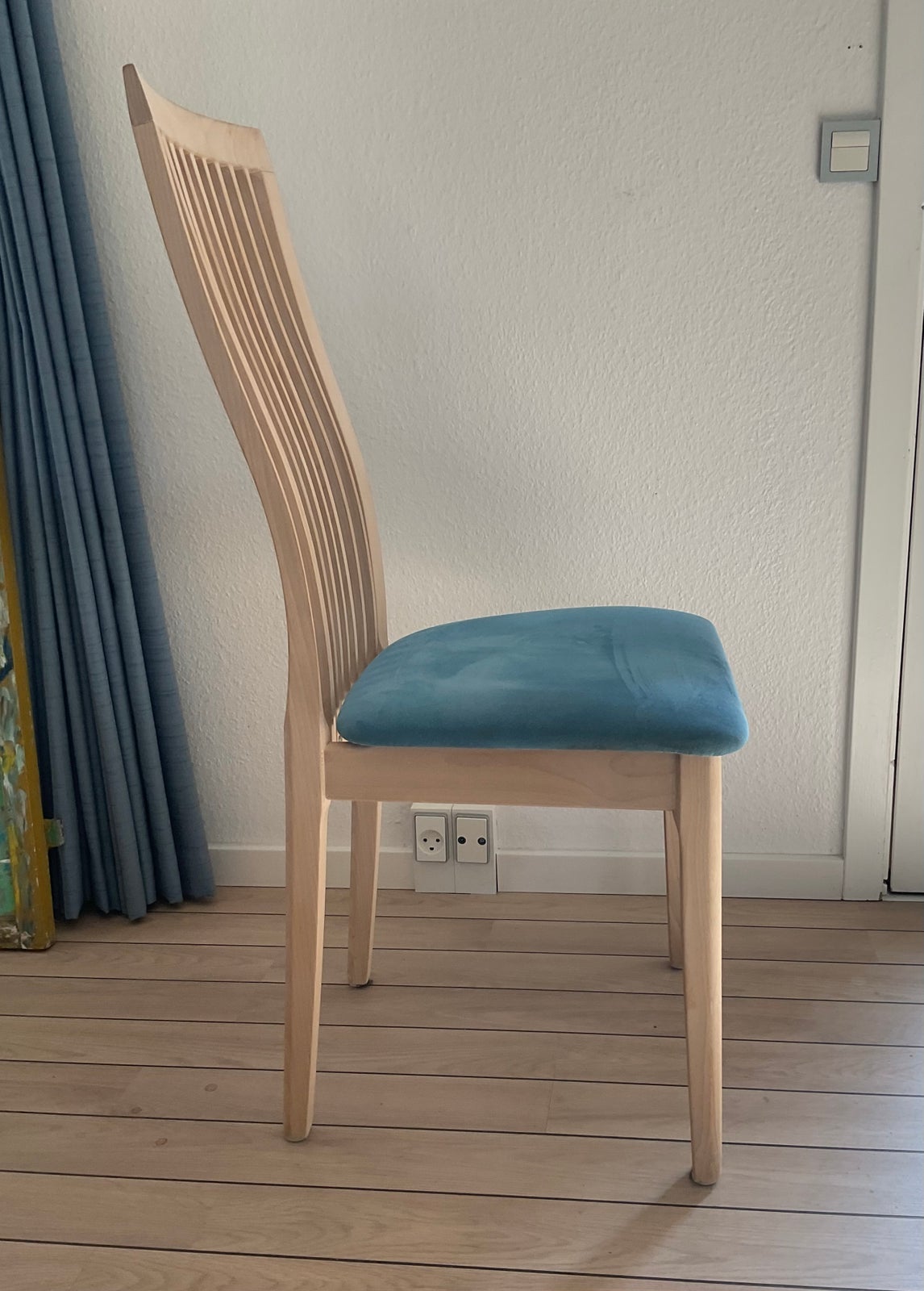 Spisebordsstol, Hvidvasket bøg/Alcantara, b: 50 l: 50