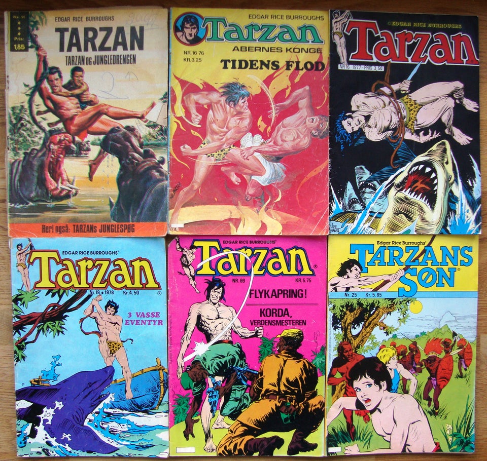 6 Tarzan blade sælges samlet for 6 kr, Tegneserie