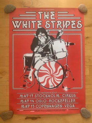 Koncertplakat, White Stripes / Henrik Walse, motiv: The White Stripes koncertplakat, b: 50 h: 70, Or