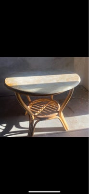 Udestuemøbler, Bambusbord, Bambus og marmor, Fint bambusbord med marmorplade i en smuk brunlig farve