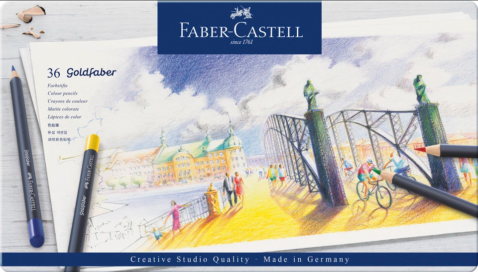 Kuglepenne, 36 Faber-Castell farveblyanter