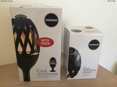 Havelampe, Thomsons  FLAME Atmosphere, LED, Thomsons led FLAME ATMOSPHERE. To lamper med flammelys. 