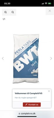 BWT salt , BWT, Sække med BWT salt 25 kg 
5 stk haves sælges pr stk 