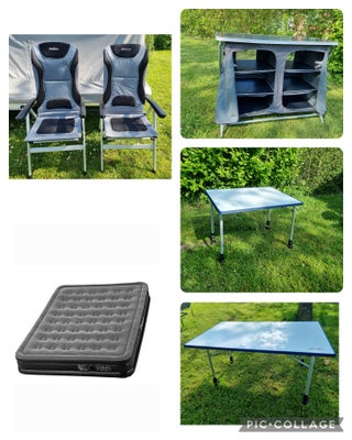 Campingmøbler, 1 stk. Nakano bord L: 80 B: 60 H: 55 - 75 justerbar
         Stellet er aluminium og 