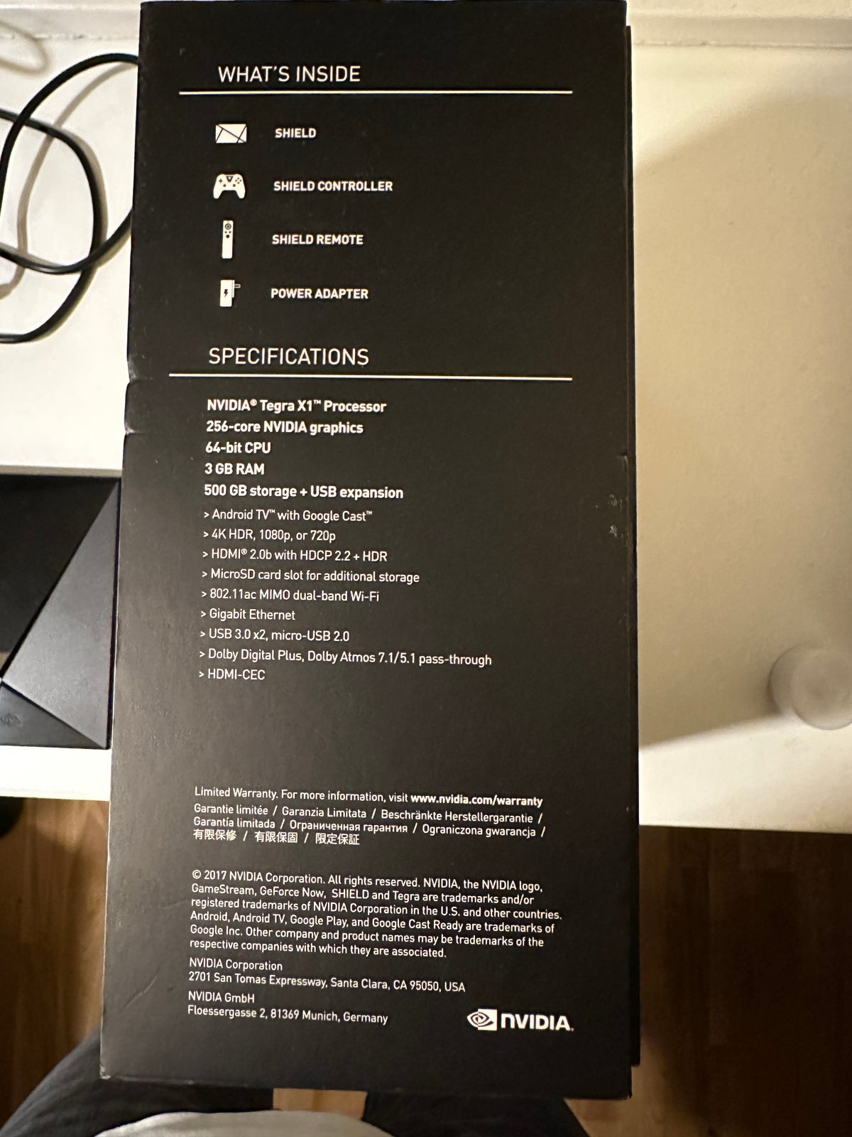 Nvidia Shield Pro 2017 500GB, spillekonsol, Perfekt