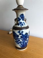Kinesisk vase lavet til lampe, Porcelæn, 150 år gl.