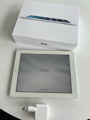 iPad 4, hvid, Pæn men der har været skiftet skærm en gang og efter 1 års tid vil det nederste på tus