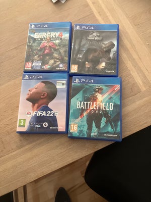 4 stk spil 50kr stk., PS4