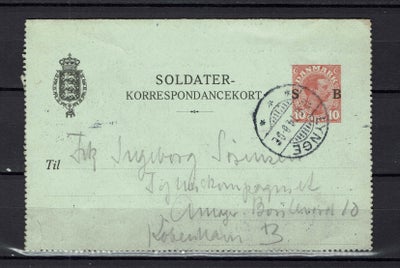 Danmark, stemplet, Soldaterpost ( 5814 ), Danmark. Soldater-Korrespondancekort 24 B”. ( 5814 )
Solda