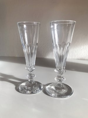 Glas, Champagne fløjter ca 1880, Holmegård Anglais, Sælges samlet for 800 kr  .Facetslibninger med s
