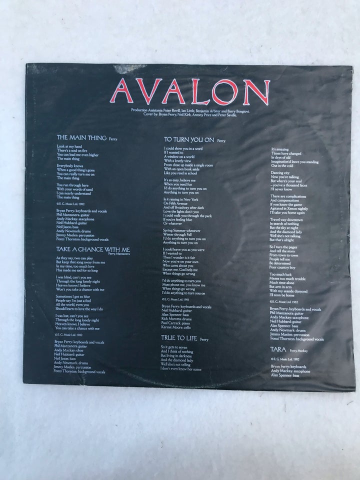 LP, Roxy Music, Avalon