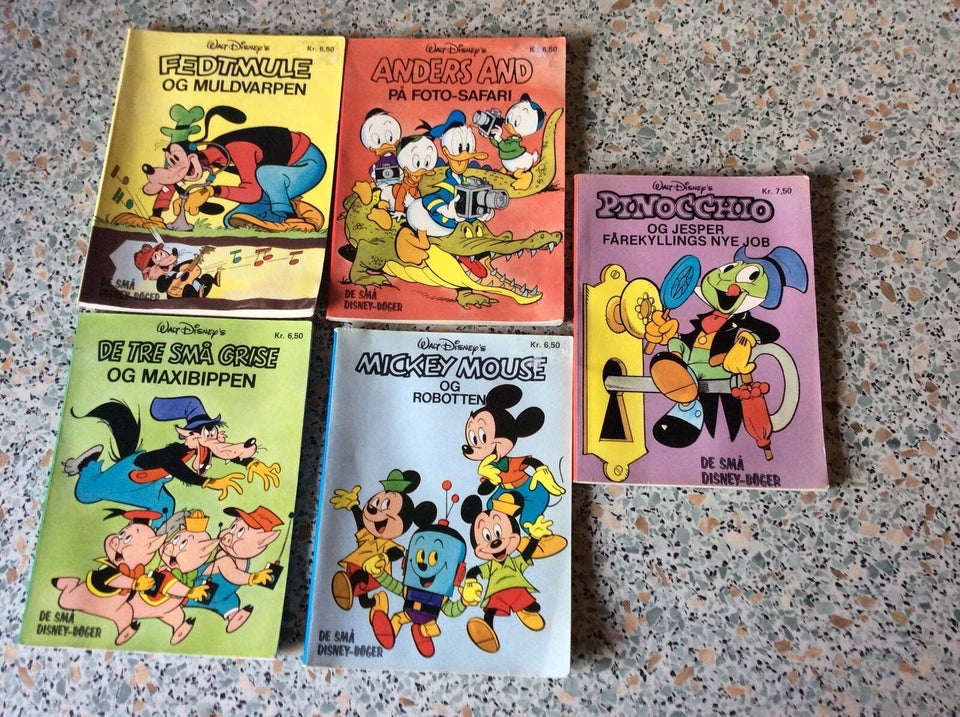 5 STK. DE små Disney bøger, Walt Disney