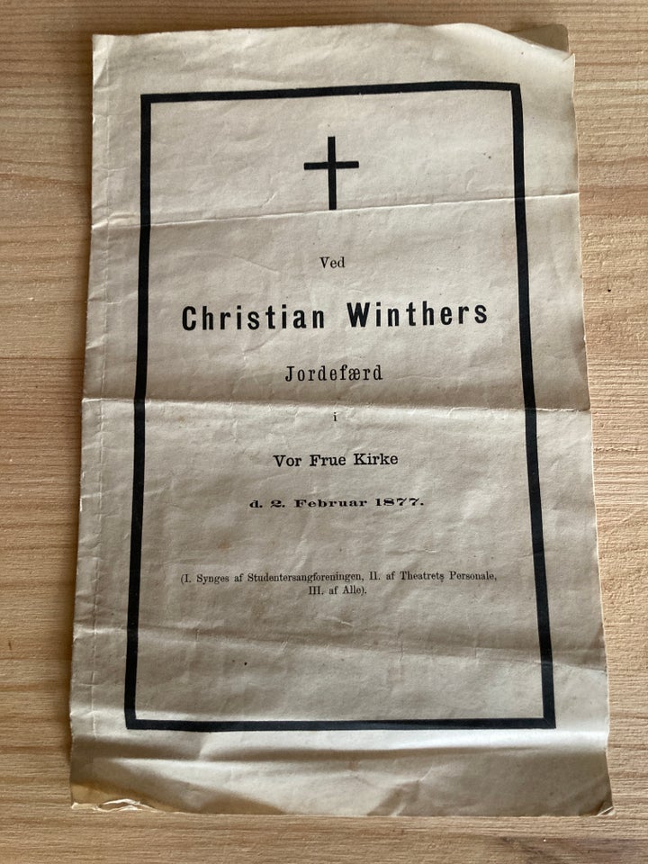 Ved Christian Winthers Jordefærd