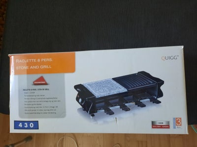 Bordgrill, QUIGG, RACLETTE 8 PERS. STEN OG GRILL