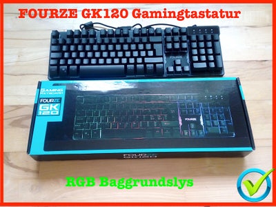 Tastatur, Fourze gaming tastatur, GK120 RGB baggrundslys, Perfekt, 

Nyt Fourze GK120 er lavet til g