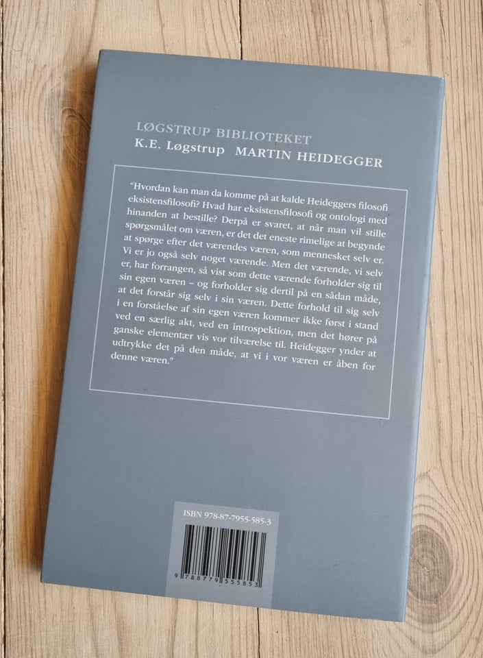 Martin Heidegger, K. E. Løgstrup, emne: filosofi