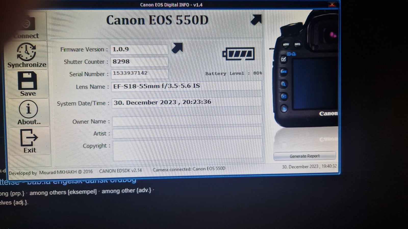 Canon, 550D, spejlrefleks