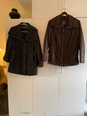 Frakke, str. findes i flere str., Se foto,  Grå tweet og blød brun out Dior jakke,  Se ovenover,  Go