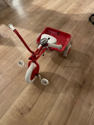 Unisex børnecykel, trehjulet, Winther, Brugt rød trehjulet Winther  cykel med tip lad.
Lidt rust på 