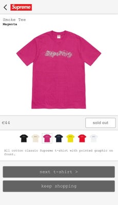 T-shirt, SUPREME smoke tee, str. M – dba.dk – Køb og Salg af Nyt