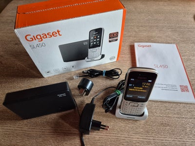 Gigaset, SL450, Perfekt, Trådløs telefon næsten ubrugt. Fungerer til telefoni via fiberforbindelse/b