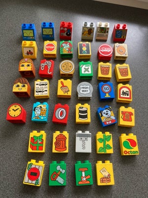 Lego Duplo, Klodser med forskellig tryk, 3kr pr stk, Nogen er mere brugte end andre. 3kr pr stk. 
Al