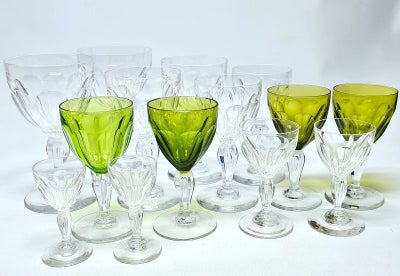 Glas, Vinglas / rødvinsglas / snapseglas, Holmegaard / Val Saint Lambert, Blandet lot af glas i fors