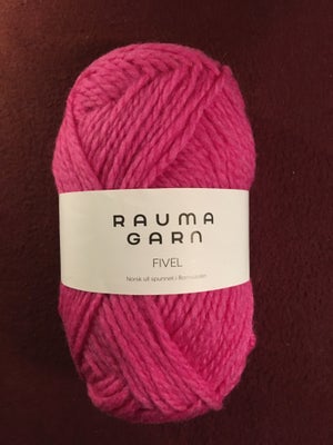 Garn, Rauma Garn - Fivel, Farve: Pink. 100 % norsk uld. 100 meter på 50 gram. 1 nøgle. 