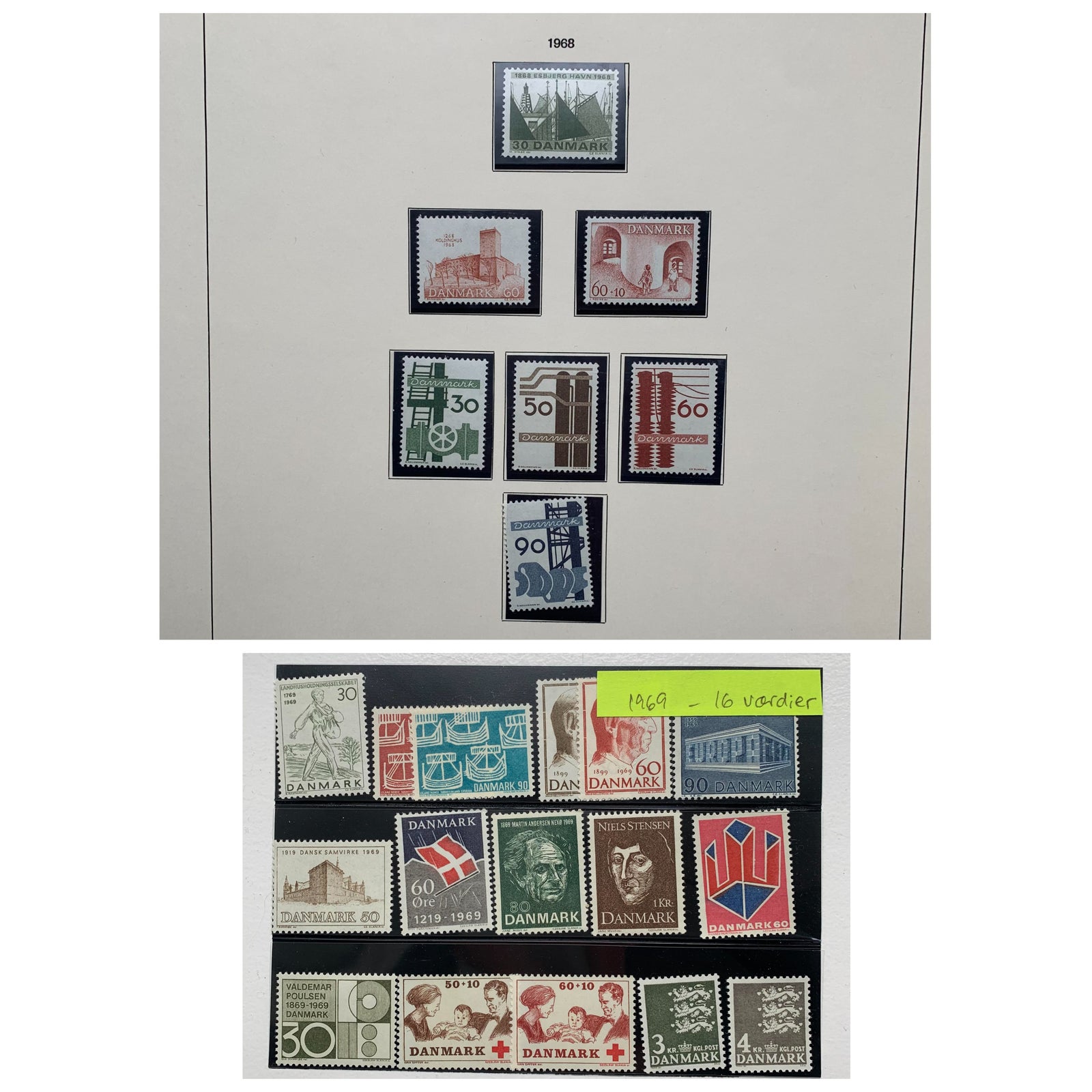 Danmark, postfrisk, Komplet frimærkesamling 1945 - 1969