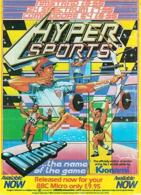 Hyper Sports, Commodore 64, 


Imagine/Konami, 1985:

"Hyper Sports"


Klassisk sports / OL-spil til