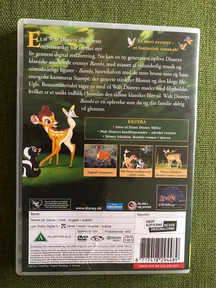 Bambi, instruktør Walt Disney, DVD