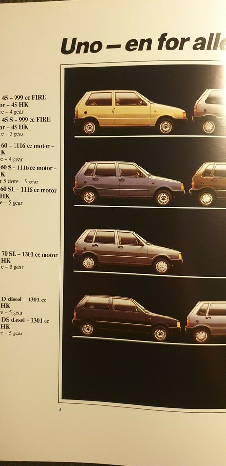 Brochure, Fiat Uno
