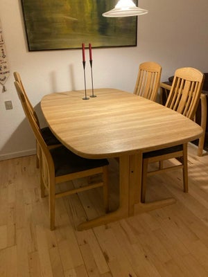 Spisebord, Massiv sæbebehandlet eg, Skovby SM74, b: 100 l: 165, Pænt og velholdt, med synkronudtræk,