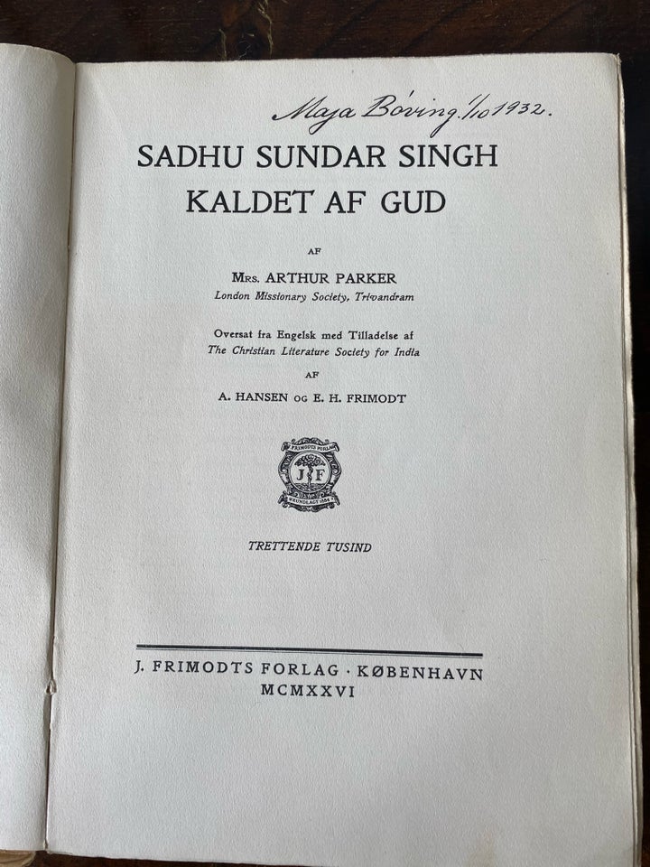 Kaldet af Gud, Sadhu Sundar Singh, emne: sociologi