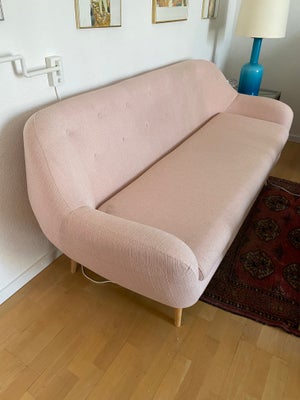 Sofa, andet materiale, 3 pers. , Mærke ukendt, Fin lyserød 3 personers sofa. 
Mål: L198cm,  B80 cm (