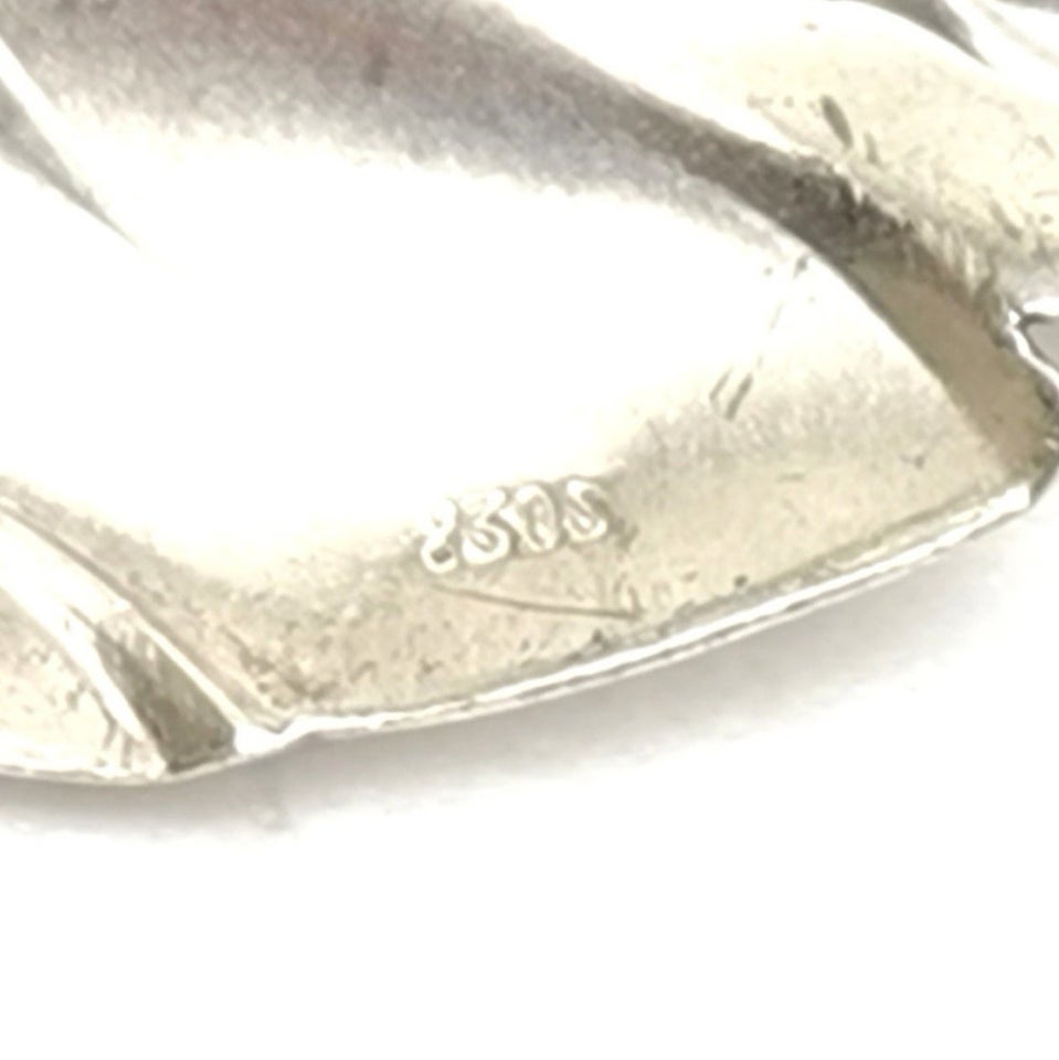 Broche, sølv, Vintage sølv blad broche 830S