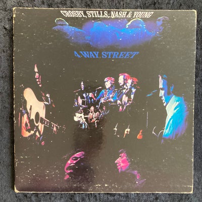 LP, Crosby,Stills,Nash & Young, 4 Way Street, Skønt dobbelt live-album fra 1971, hvor plade 1 er aku