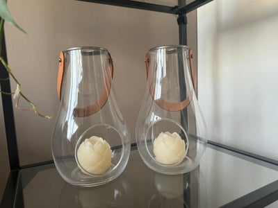 Glas,  Design with Light Lanterner, Holmegaard, Lysene medfølger ikke. Højde: 25 cm.