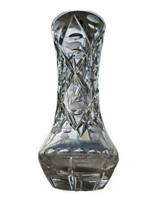 Vase, Krystalvase, Vase i Krystalglas, 18 cm høj.
Der er noget brugsspor i bunden, men kan sikkert f