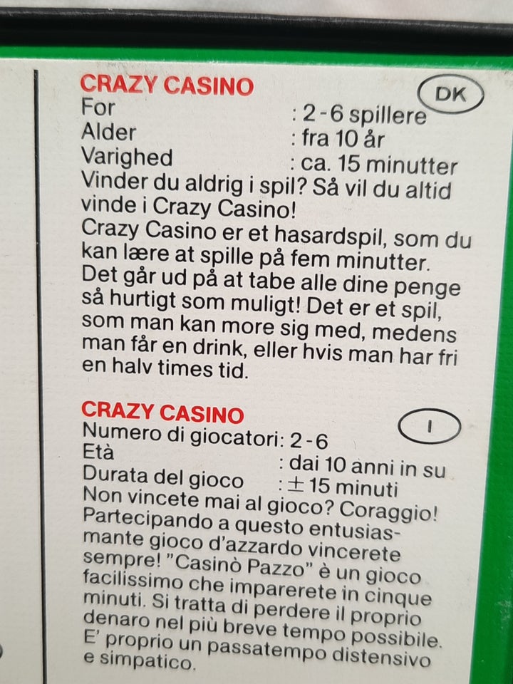 CRAZY CASINO, lotteri