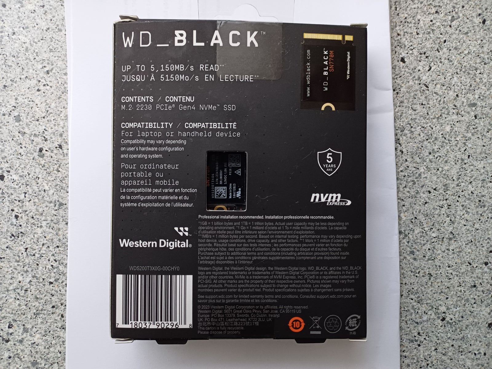 WD Black SN770M NVMe 2TB, 2000 GB, Perfekt